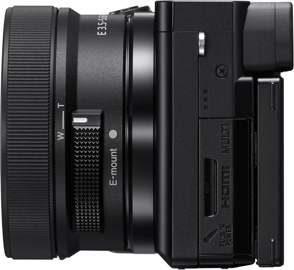 Alpha 6100 | Cámara mirrorless APS-C | Kit con objetivos 16-50mm y 55-210mm | Enfoque automático rápido de 0,02s con seguimiento ocular para personas y animales, grabación de vídeo 4K y pantalla inclinable