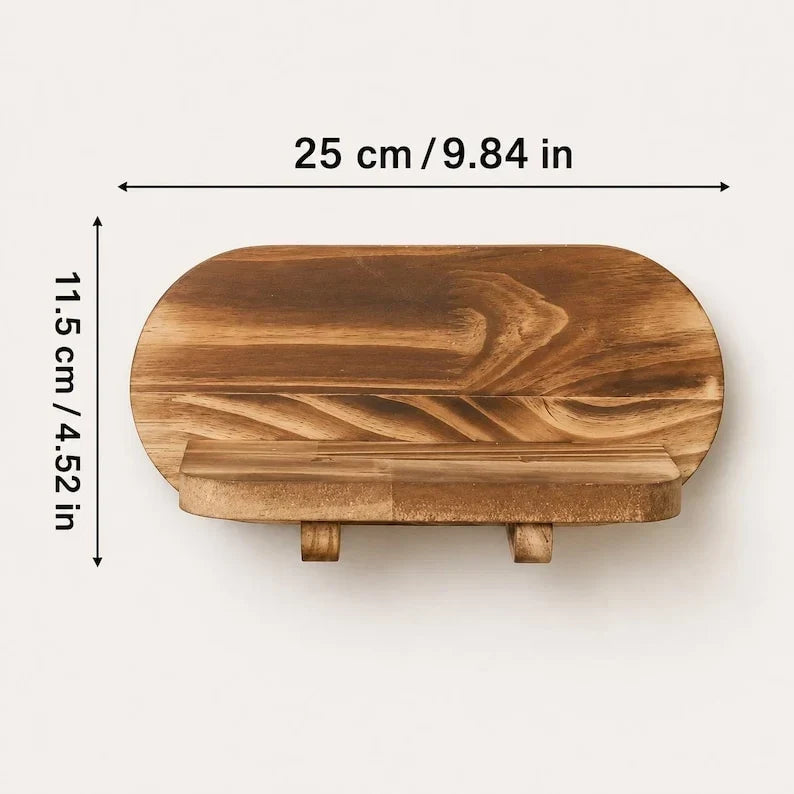 Estante de madera de mesa, soporte decorativo rústico, expositor de madera compacto, accesorio para el hogar estilo boho