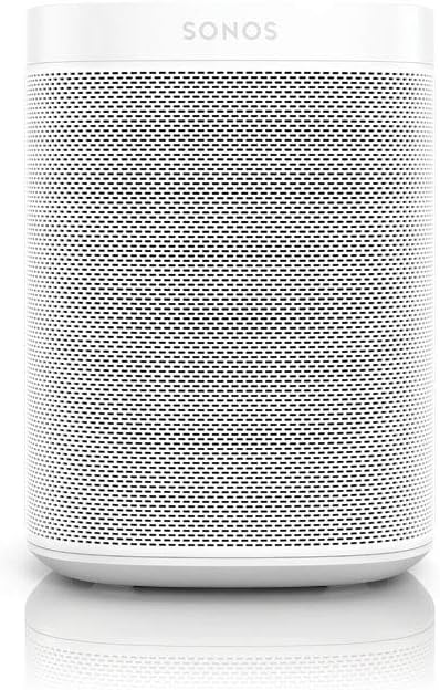 Altavoz inteligente Sonos One, blanco: altavoz Wi-Fi inteligente con control por voz de Alexa, Google Assistant y AirPlay: altavoz multisala para streaming de música ilimitado