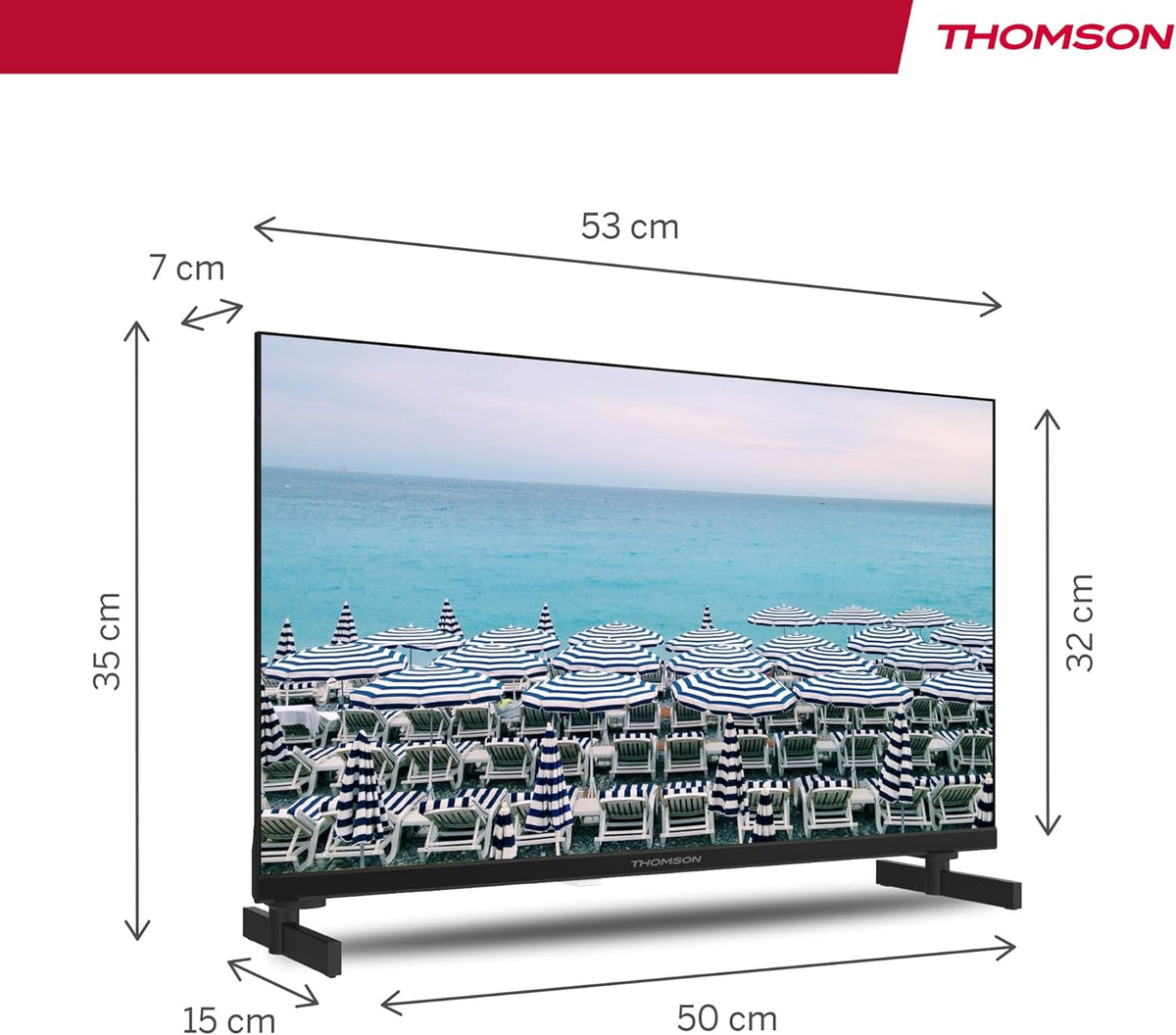 THOMSON 32 pulgadas (81 cm) LED HD Easy TV – No Smart – Modo hotel, USB, HDMI, Triple sintonizador (cable/satélite/antena), entrada AV, CI+, panel A+ – 32HD2S13