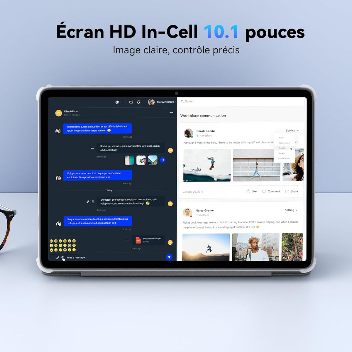 Tableta modelo 2026 de 10 pulgadas con lápiz óptico, Android 15, ultra eficiente - Teclado y ratón incluidos - Tabletas Android con IA Gemini, procesador, 8 GB de RAM + 256 GB de ROM, Widevine L1, 5 años de garantía