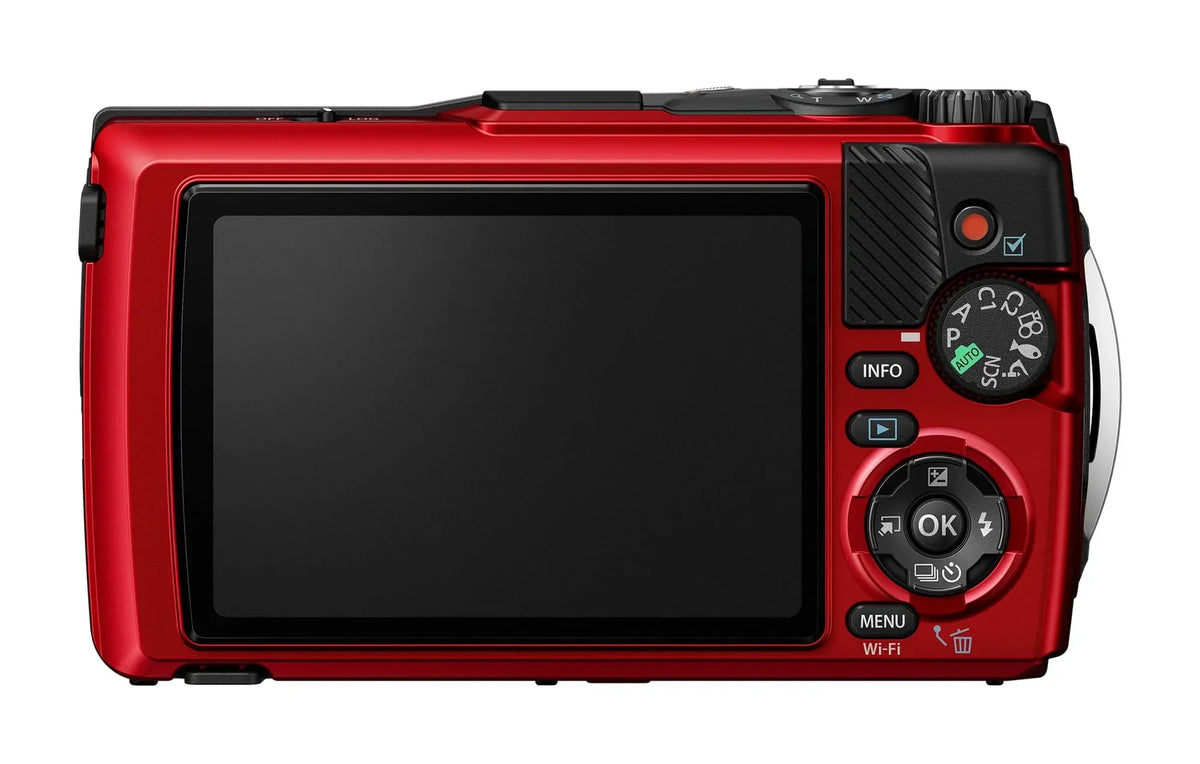 Cámara de exterior OM SYSTEM Tough TG-7, resistente al agua y a los golpes, F2.0, roja, vídeo 4K, 12 MP, zoom 4x, macro, Bluetooth, Wi-Fi