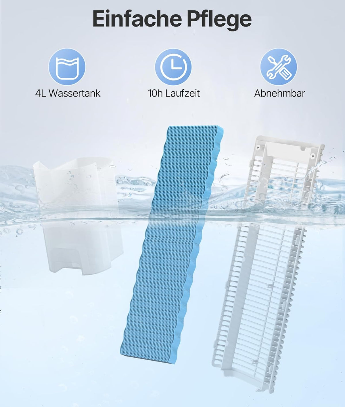 Ventilador de torre enfriador de aire con refrigeración por agua - Aire acondicionado portátil sin tubo de escape, ventilador con refrigeración silencioso, 3 modos-temporizador de 12 h-aroma-mando a distancia, para habitaciones y hogar