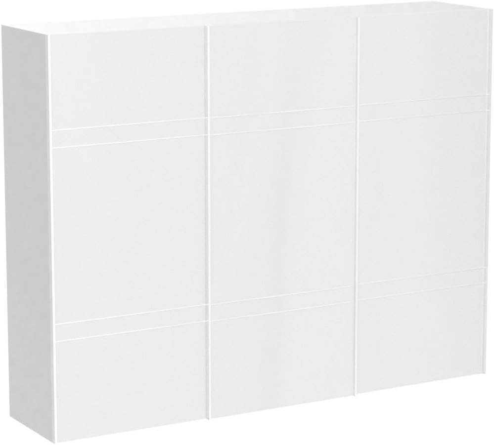 Armario WIEMANN Rialto, armario con puertas correderas, armario de dormitorio, con puertas deslizantes, ancho 300 cm, en blanco, cristal blanco, madera, A/H/P 300x236x67 cm