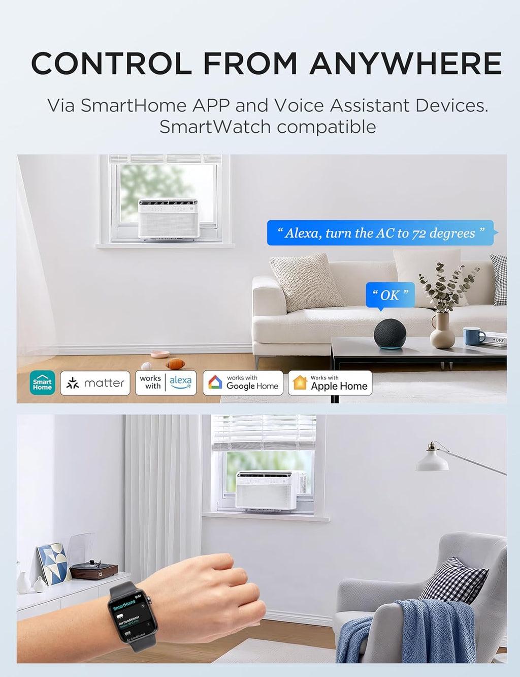 Midea 8,000 BTU U Shaped Smart Inverter Window Air Conditioner - Cools 350 Sq Ft, Ultra Quiet with Open Window Operation - Alexa/Google Assistant Compatible, 37% Energy Savings, Remote (2026 Edition)
