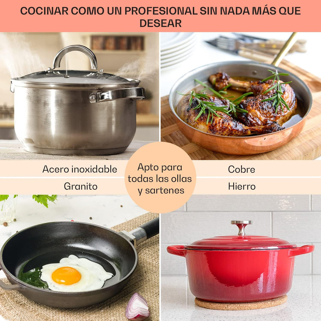 Klarstein Cocina de Gas Butano, Placa de Gas 4 Fuegos 8000W, Placa de Gas Integrada para Cocina, Placa de Gas Butano de Diseño, Encimera de Gas con Base de Vidrio y Acero Inoxidable