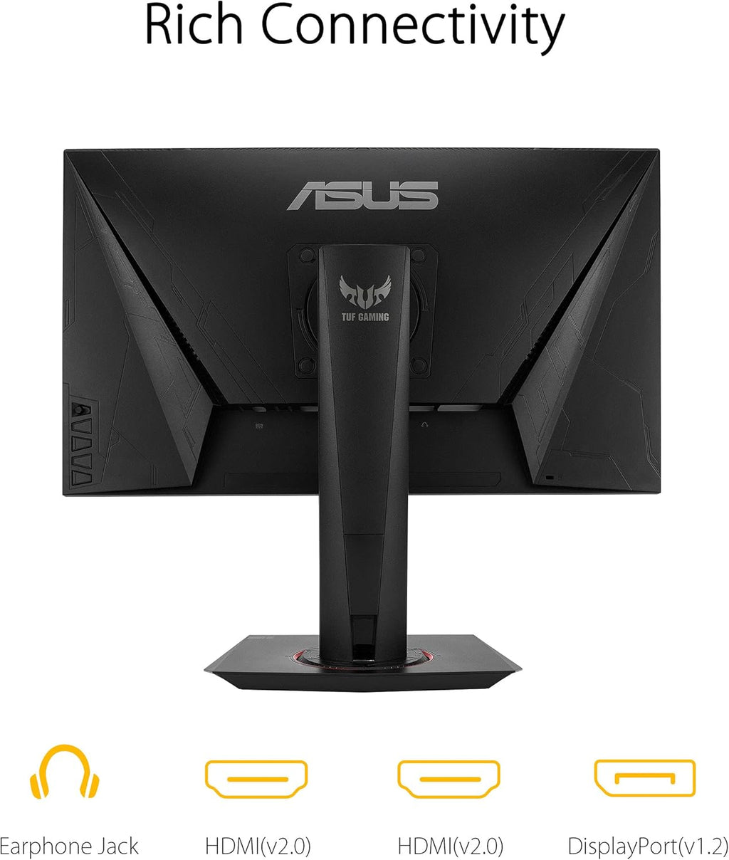 ASUS TUF Gaming VG259QM - Monitor Gaming eSport 24,5" FHD - Panel IPS - 280Hz - 1ms - 16:9 - 1920x1080 - 400cd/m² - Display Port y 2x HDMI - Nvidia G-Sync - Extreme Low Motion Blur - HDR 400, Negro