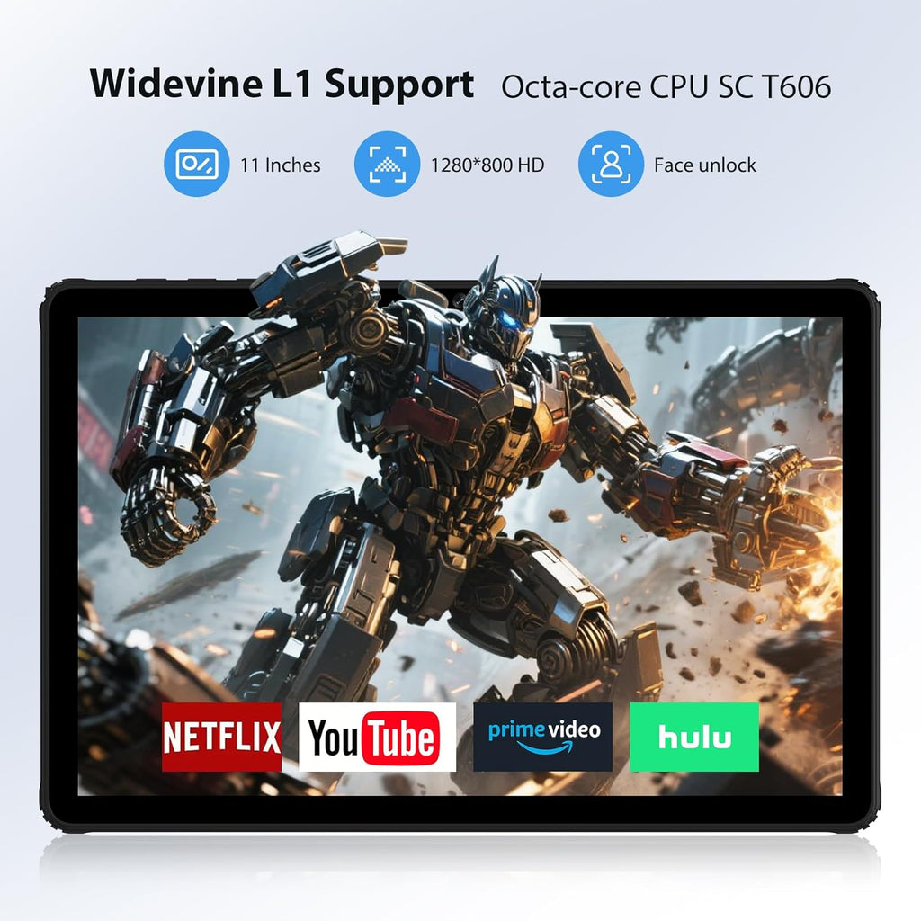 Tableta Android 15 de 11 pulgadas, 4G LTE y WiFi 5G, Octa-Core, 36 GB RAM+512 GB ROM (1 TB TF), pantalla HD, Widevine L1/8+13 MP/8000 mAh/GMS/GPS, con teclado y ratón (negro)
