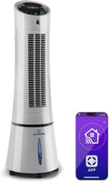 Klarstein 4 en 1: Enfriador de aire inteligente, ventilador, humidificador e ionizador I Depósito de agua de 6 L, oscilación, 30 W, 210 m³/h, temporizador I Aire acondicionado sin tubo de escape, aire acondicionado móvil, plata