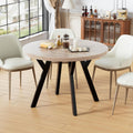 Mesa de comedor redonda extensible para 4-8 personas, mesa de comedor redonda moderna, mesa de cocina pequeña con base de metal estable, mesa que ahorra espacio para comedor, hogar, oficina (vintage, 100-140 cm)