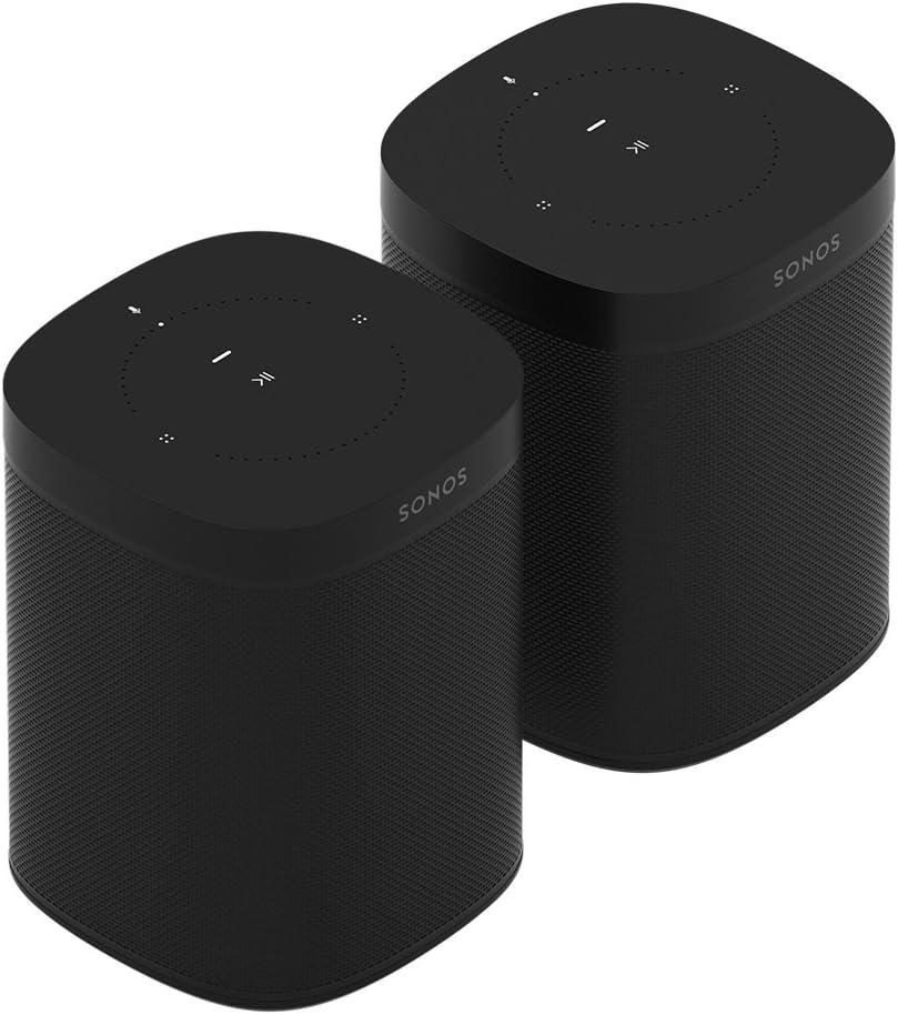 Altavoz inteligente Sonos One, negro – Altavoz Wi-Fi inteligente con control por voz Alexa, Google Assistant y AirPlay – Altavoz multiroom para streaming de música ilimitado