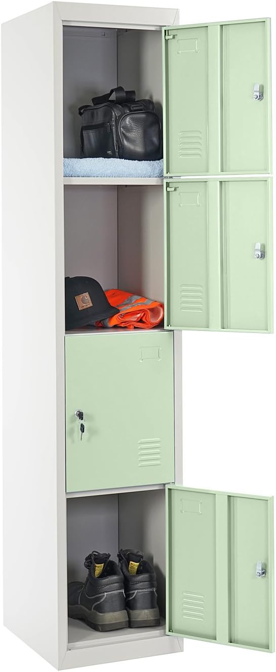 Taquilla Mendler Boston T163, armario para objetos de valor, casillero, metal 180x38x45cm - verde
