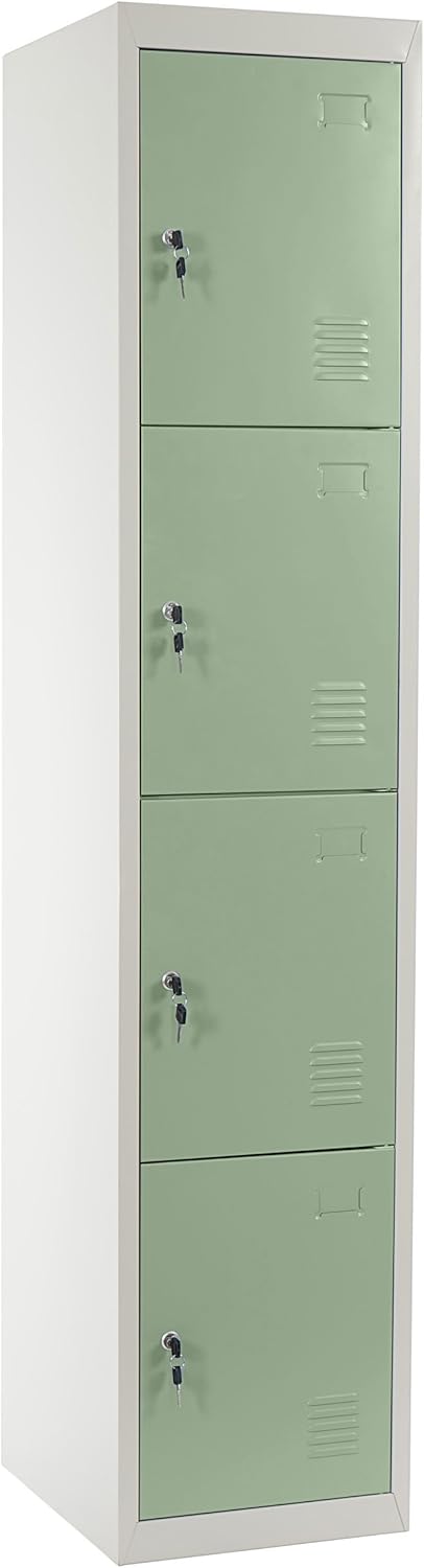 Taquilla Mendler Boston T163, armario para objetos de valor, casillero, metal 180x38x45cm - verde
