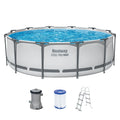 Piscina desmontable Steel Pro MAX 366 x 100 cm 9150 l con depuradora 2006 l/h escalera de seguridad redonda modelo 56418