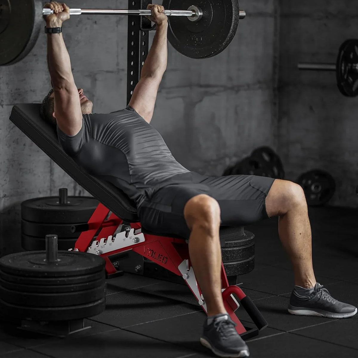 Banco de pesas ajustable para entrenamiento de fuerza, banco inclinado, banco plano, banco declinado, capacidad de carga de 1000 kg, estructura de acero