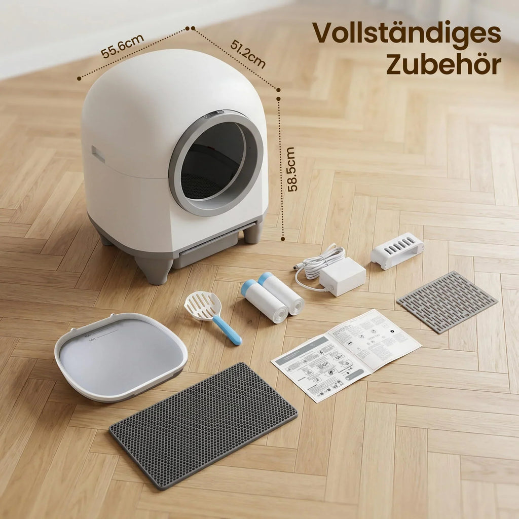 Arenero automático para gatos Devoko de 90L, autolimpiable, para familias con varios gatos, control por aplicación, seguridad múltiple, sistema desodorante
