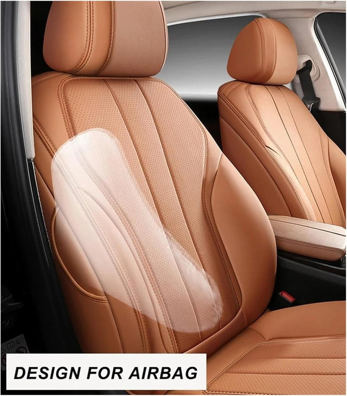 FNCVTM para Chrysler 200 300C Juego completo de accesorios de cuero para fundas de asiento de coche, cojines para asientos delanteros (Negro, 5 plazas)