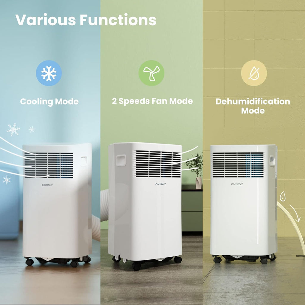 Aire acondicionado portátil Comfee MPPH-09CRN7, 9000 BTU 2,6kW, refrigeración, ventilación y deshumidificación, para habitaciones de hasta 88m³ (33㎡), aire acondicionado portátil con tubo de escape