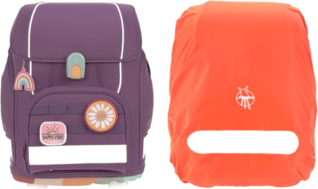 LÄSSIG Set de mochila escolar de 7 piezas para niños/School Set Boxy Unique Negro