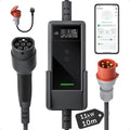 Wallbox móvil 11kW Tipo 2 10m trifásico 6-16A CEE 400V Cargador EV Potencia de carga ajustable Control por app