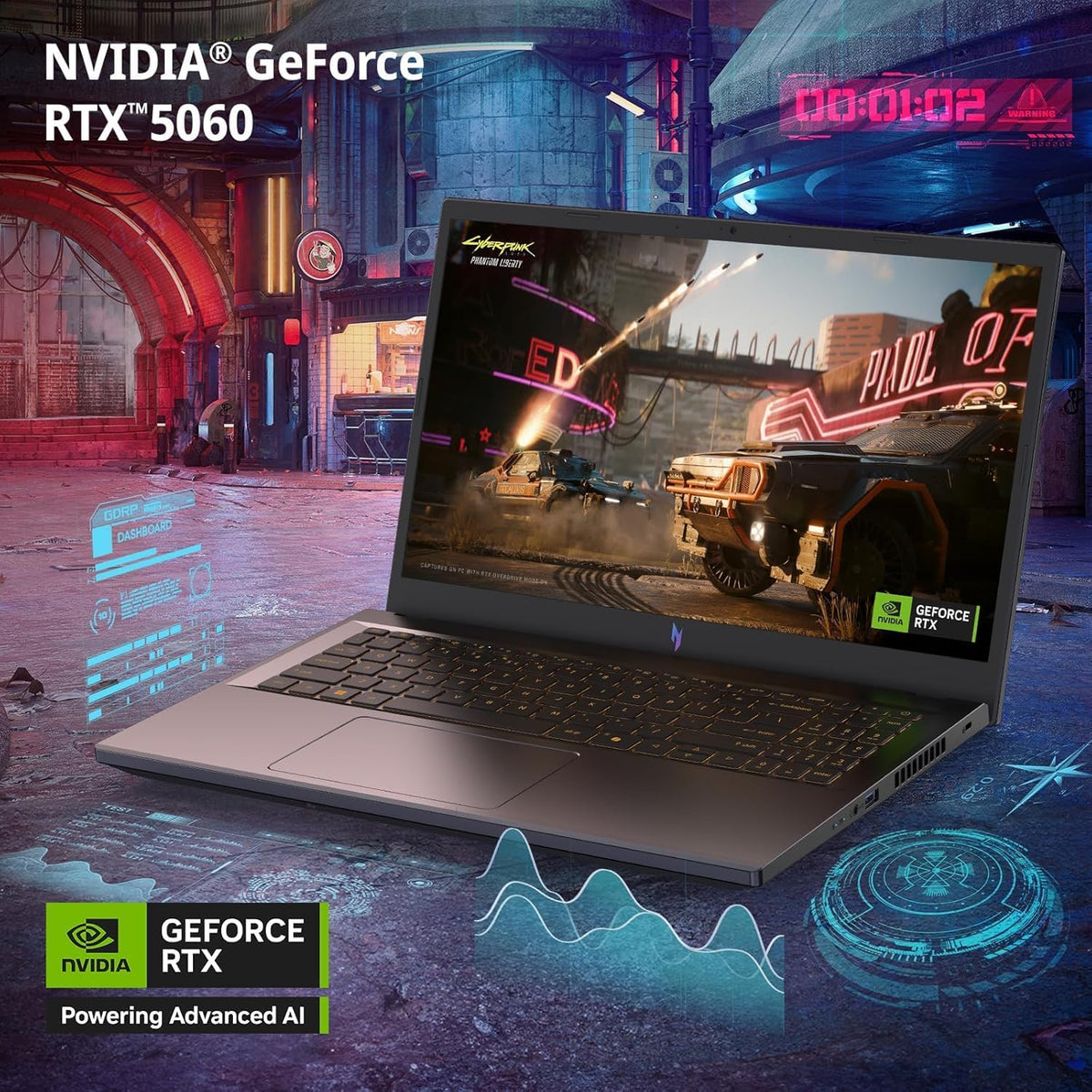 Acer Nitro V 15 (ANV15-51-5678) Laptop Gamer 15,6" Full HD | NVIDIA GeForce RTX 5060 | Intel Core i7-13620H | 16 GB RAM DDR5 | 512 GB SSD | Windows 11