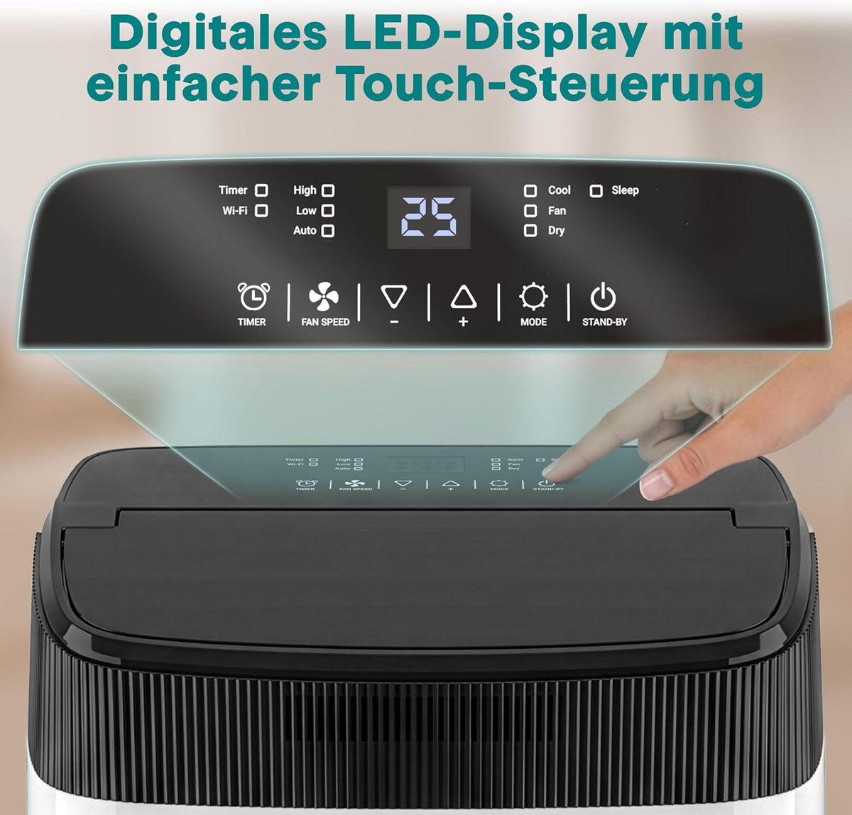 Aire acondicionado portátil SereneLife de 4 kW y 9000 BTU – Unidad de aire acondicionado silenciosa de 52 dB para dormitorios de hasta 20 m², enfriamiento agradable en días calurosos, con deshumidificador, ventilador y control remoto
