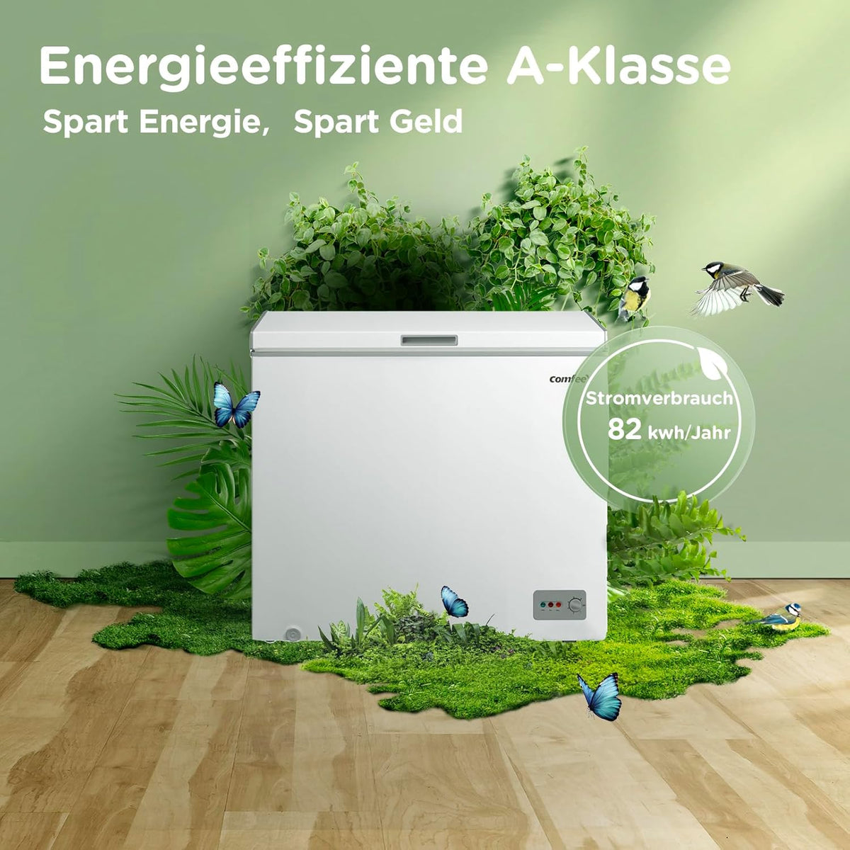 Congelador horizontal Comfee RCC201WH6(E) / 82 kWh/año / 85 cm de altura / 200 L / Compresor Inverter / 41 dB bajo nivel sonoro / Adecuado para diversos escenarios de uso / Termostato ajustable / Blanco