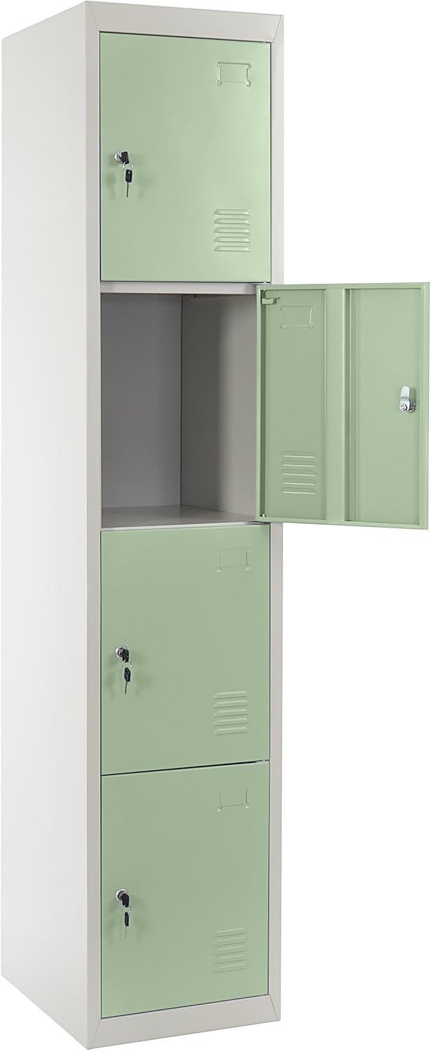 Taquilla Mendler Boston T163, armario para objetos de valor, casillero, metal 180x38x45cm - verde