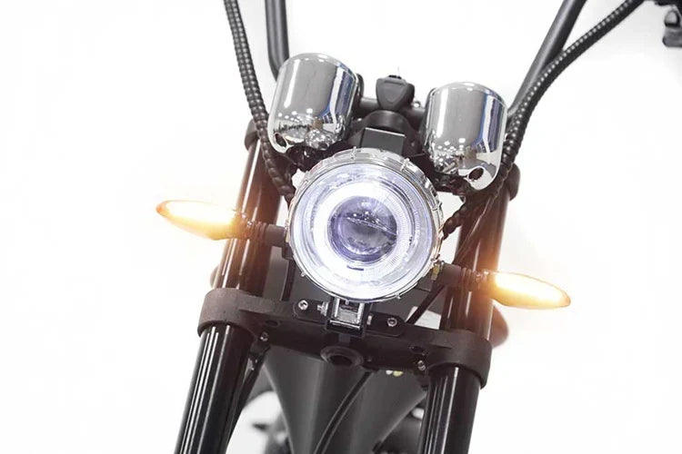 Chopper eléctrico Mangosteen M1 en verde mate: motor de alto rendimiento de 2000W y elegante