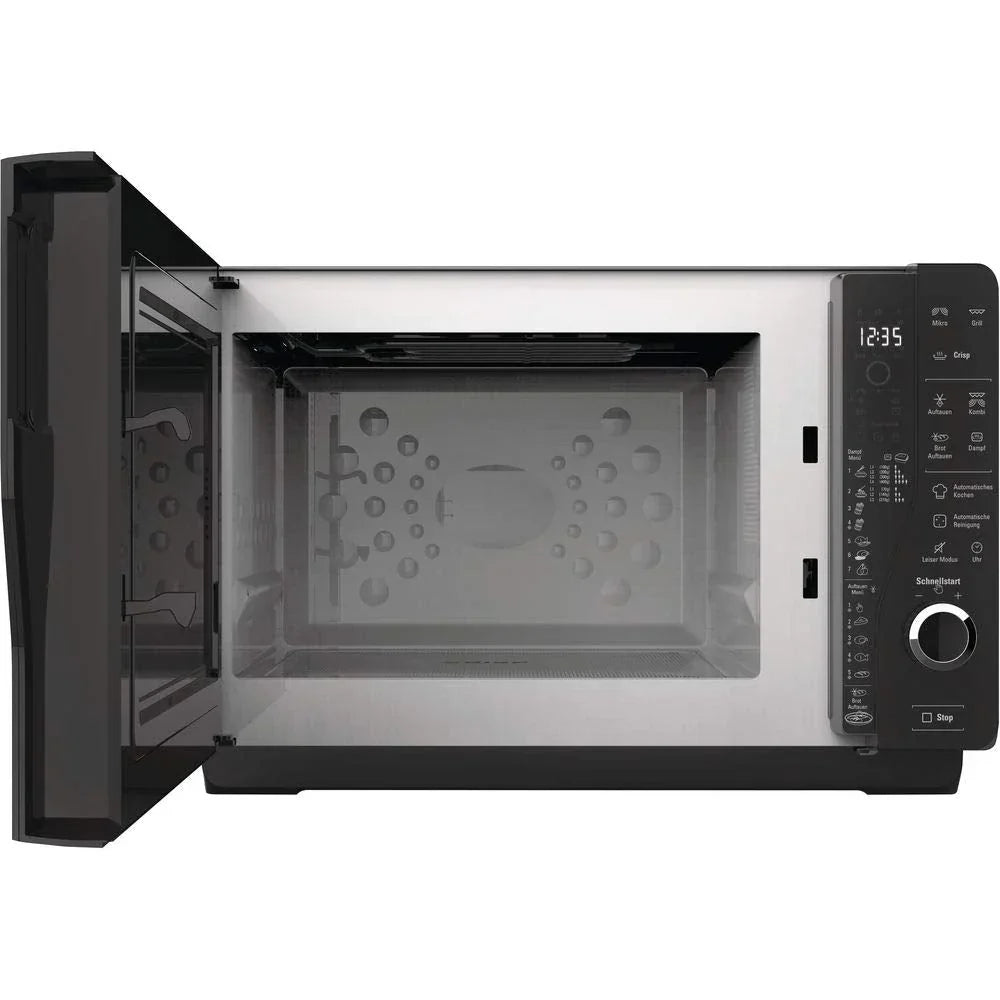 Microondas Bauknecht ExtraSpace Crisp MW 427 SL con grill, sin plato giratorio, 800 W, 1000 W, 25 L, función de cocción al vapor, AutoClean