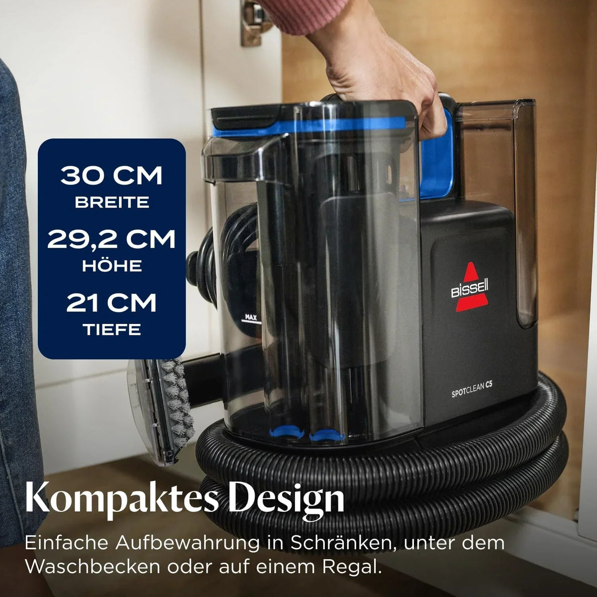 Limpiador de tapicerías y alfombras SpotClean C5, aspirador en seco y húmedo portátil de 400 W, 3,72 kg, para alfombras, tapicerías y coche