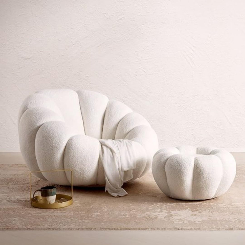 Sillón giratorio Milton & Oldbrook Vittoria con reposapiés, blanco