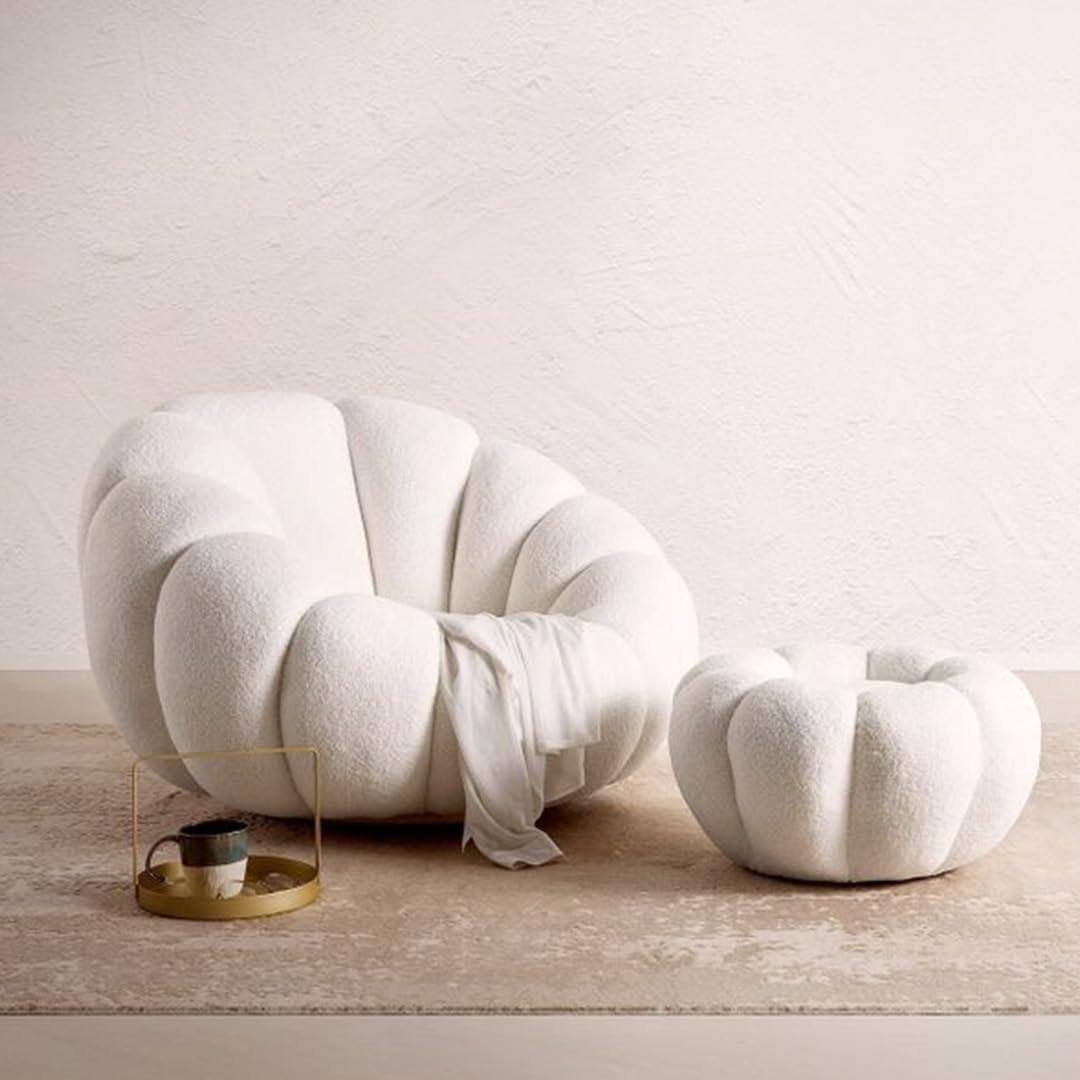 Sillón giratorio Milton & Oldbrook Vittoria con reposapiés, blanco