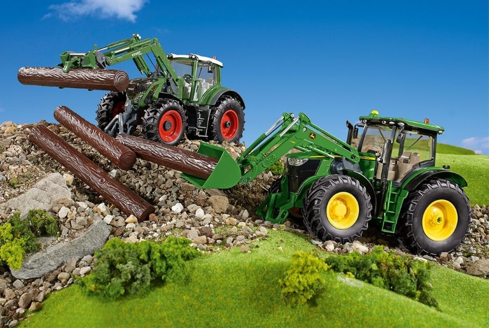 siku 6796, Tractor Fendt 933 Vario con cargador frontal, verde, metal/plástico, 1:32, radiocontrol, incl. mando a distancia bluetooth y accesorios, control posible mediante app móvil