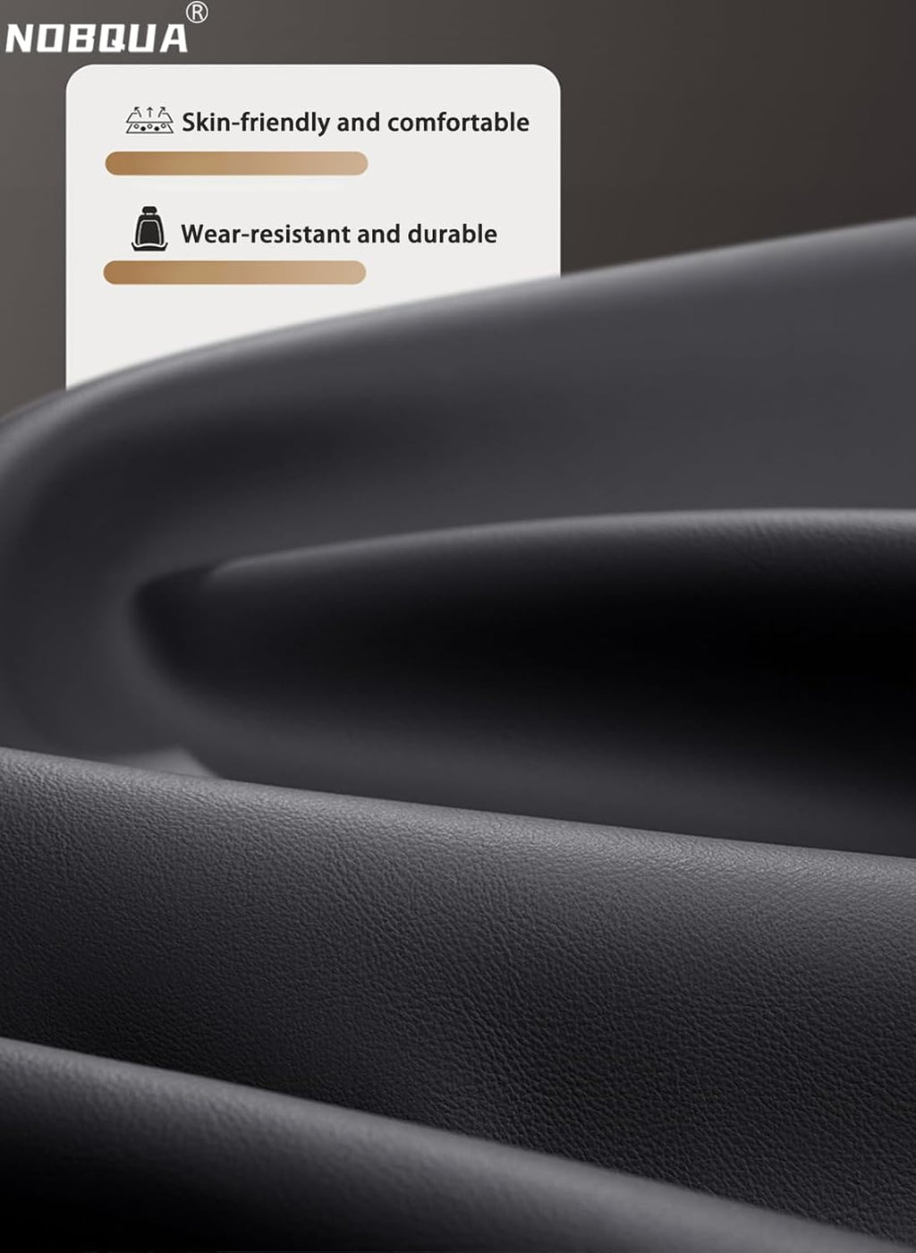NOBQUA Fundas de Asiento de Coche Premium Universales de Piel sintética para 5 plazas – Impermeables, Antideslizantes, Transpirables, Antiarañazos – Apto para SUV, Sedán, Monovolumen – Juego de Protección Interior para Coche
