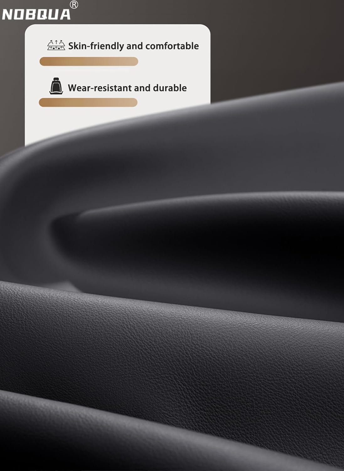 NOBQUA Fundas de Asiento de Coche Premium Universales de Piel sintética para 5 plazas – Impermeables, Antideslizantes, Transpirables, Antiarañazos – Apto para SUV, Sedán, Monovolumen – Juego de Protección Interior para Coche