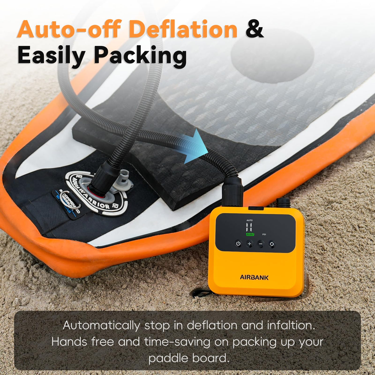 Bomba de aire eléctrica para SUP Pulse Pro D23PRO, 20 PSI, batería de 4500 mAh, motor sin escobillas, 80 000 rpm, para kayaks y botes