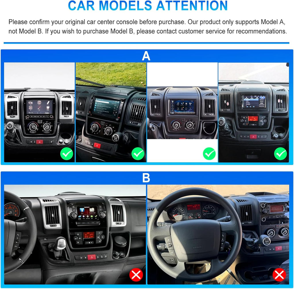 Autorradio Android 4G+64G para Fiat Ducato 3/Peugeot Boxer 2/Citroen Jumper 2 2006-2022 con Carplay inalámbrico, Android Auto, GPS, navegación, WiFi, pantalla de 9 pulgadas, Bluetooth, FM/RDS/32EQ/USB/SWC y cámara de visión trasera