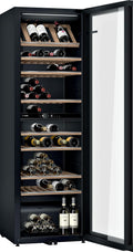 Bodega climatizada Bosch KWK36ABGA Serie 6, 186 x 60 cm, 199 botellas, temperatura: 5-20 °C, dos zonas de temperatura, 405 l, iluminación LED uniforme, luz de presentación desconectable