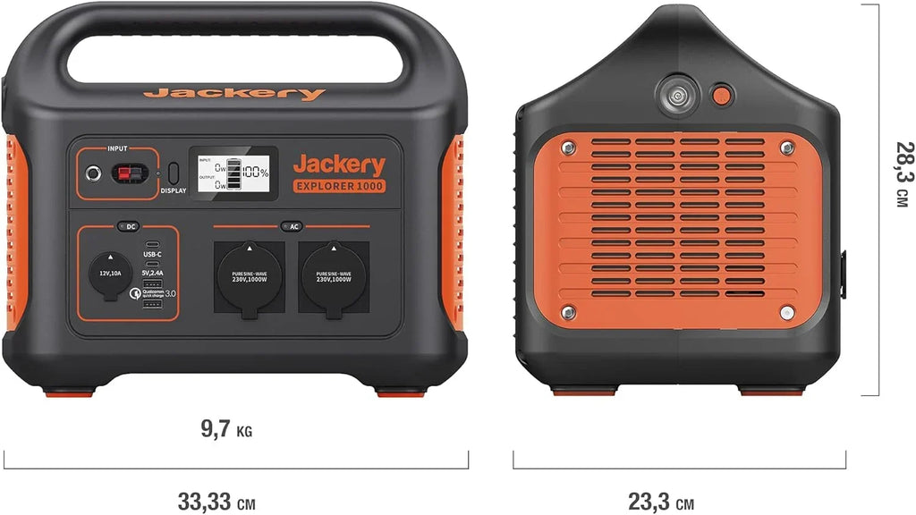 Jackery Explorer 1000, 1002Wh estación de energía portátil, batería externa con 230V/1000W (pico 2000W)