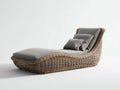 Tumbona de exterior 195x70x85 cm - ratán trenzado y cojín gris - diseño ergonómico para jardín y terraza - estilo natural moderno