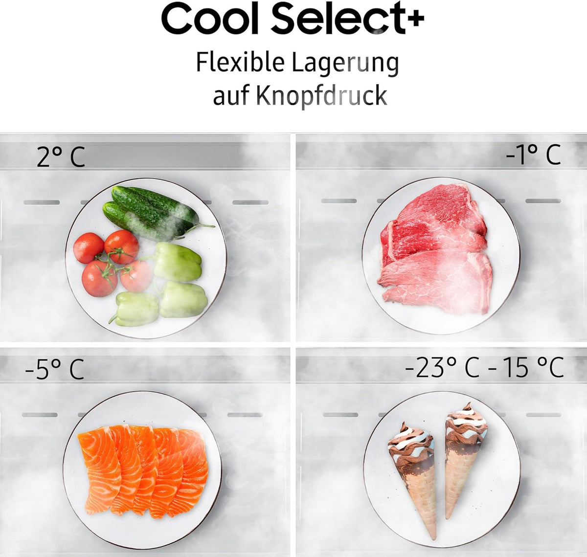 Frigorífico combi Samsung RB38C7AGWS9/EF, 203 cm, 387 l, frigorífico con congelador IA, SmartThings AI Energy Mode, Cool Select+, Twin Cooling Plus, Metal Cooling, aspecto acero inoxidable