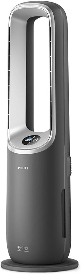 Air Performer 3 en 1: purificador de aire, ventilador de calefacción y refrigeración: purifica 70 m², elimina el 99,97 % de los alérgenos y contaminantes. Filtro HEPA, sensores inteligentes, Alexa, aplicación. (AMF870/15)