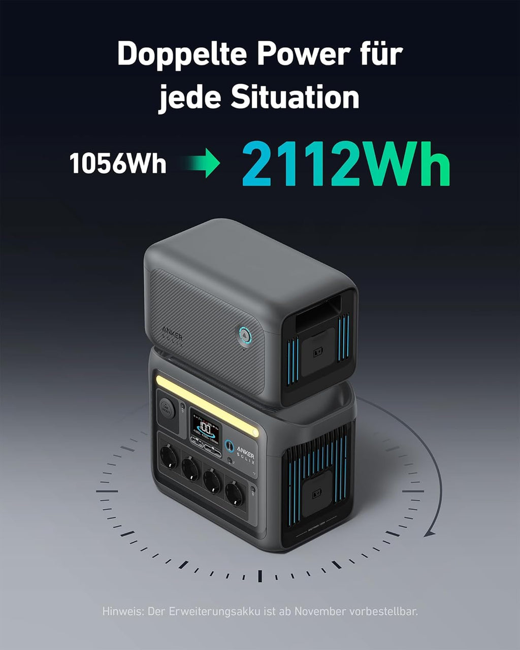 Estación de energía portátil Anker SOLIX C1000, LiFePO4, generador solar de 1800W, carga al 100% en 58 minutos con modo UltraFast, estación de energía LFP para exteriores, camping y reserva de energía (panel solar opcional)