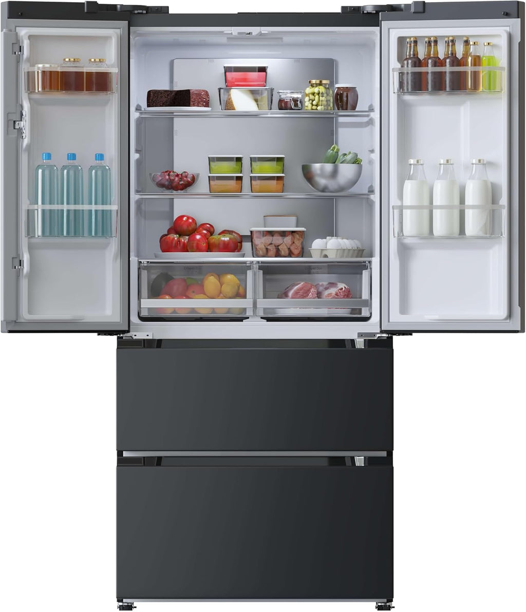Frigorífico congelador de puerta francesa Cecotec Bolero CoolMarket FD 436 Dark E. 436 L, Total No Frost, Multi Airflow y compresor inverter para ahorro energético.