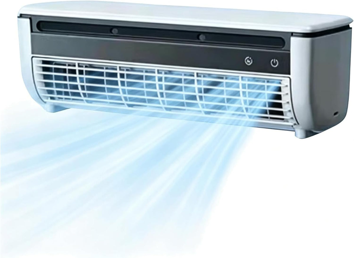 Aire acondicionado de pared sin taladrar con ventilador, enfriador de aire de pared inalámbrico para el hogar con 3 velocidades, mini aire acondicionado con control remoto, ventilador de aire frío de enfriamiento rápido para dormitorio y hogar