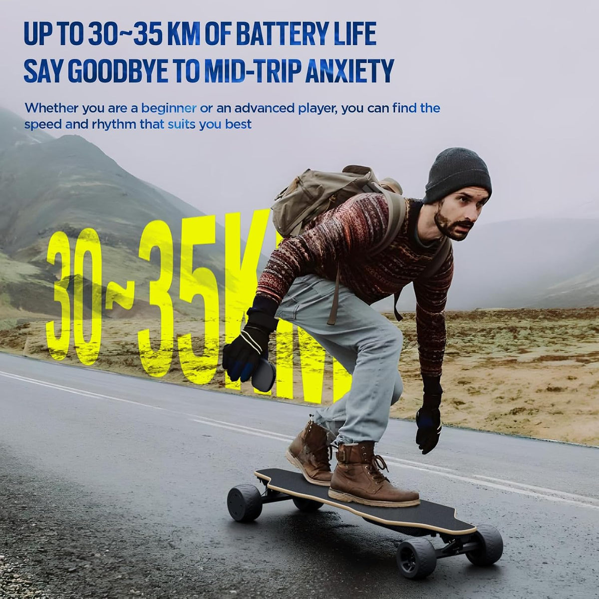 Patineta eléctrica con control remoto para adultos y jóvenes, motor de 2000W/1100W/900W, velocidad ajustable