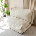 Cama tipo puf MAXYOYO, plegable, pana, sofá cama, colchón de suelo para adultos, extra grueso, plegable en 4 partes, sofá de suelo para dormitorio, sala de estar, beige, 75 x 240 cm
