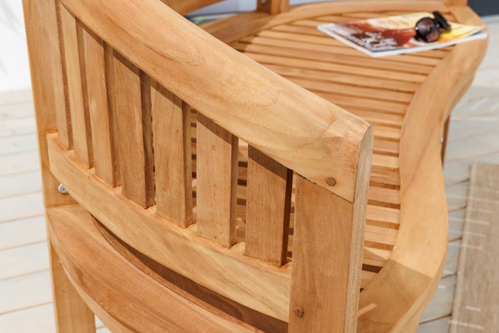 riess-ambiente.de Banco de jardín macizo XXL Empire Teca 150 cm madera de teca natural