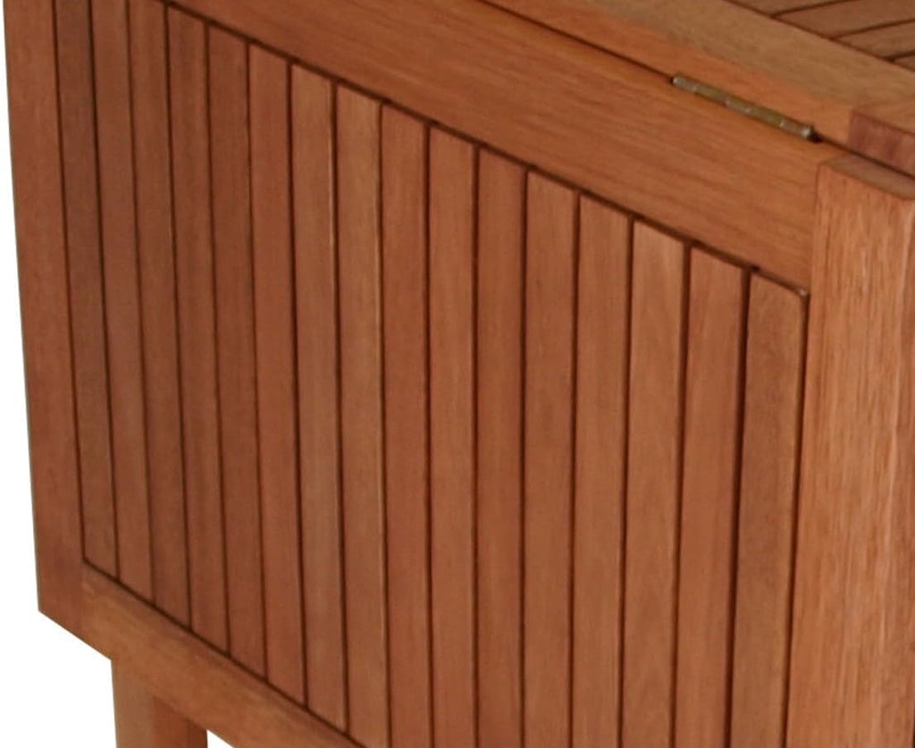 Mesa plegable doble para balcón, 107x65x74 cm, rectangular, madera de eucalipto aceitada, marrón, con certificación FSC®